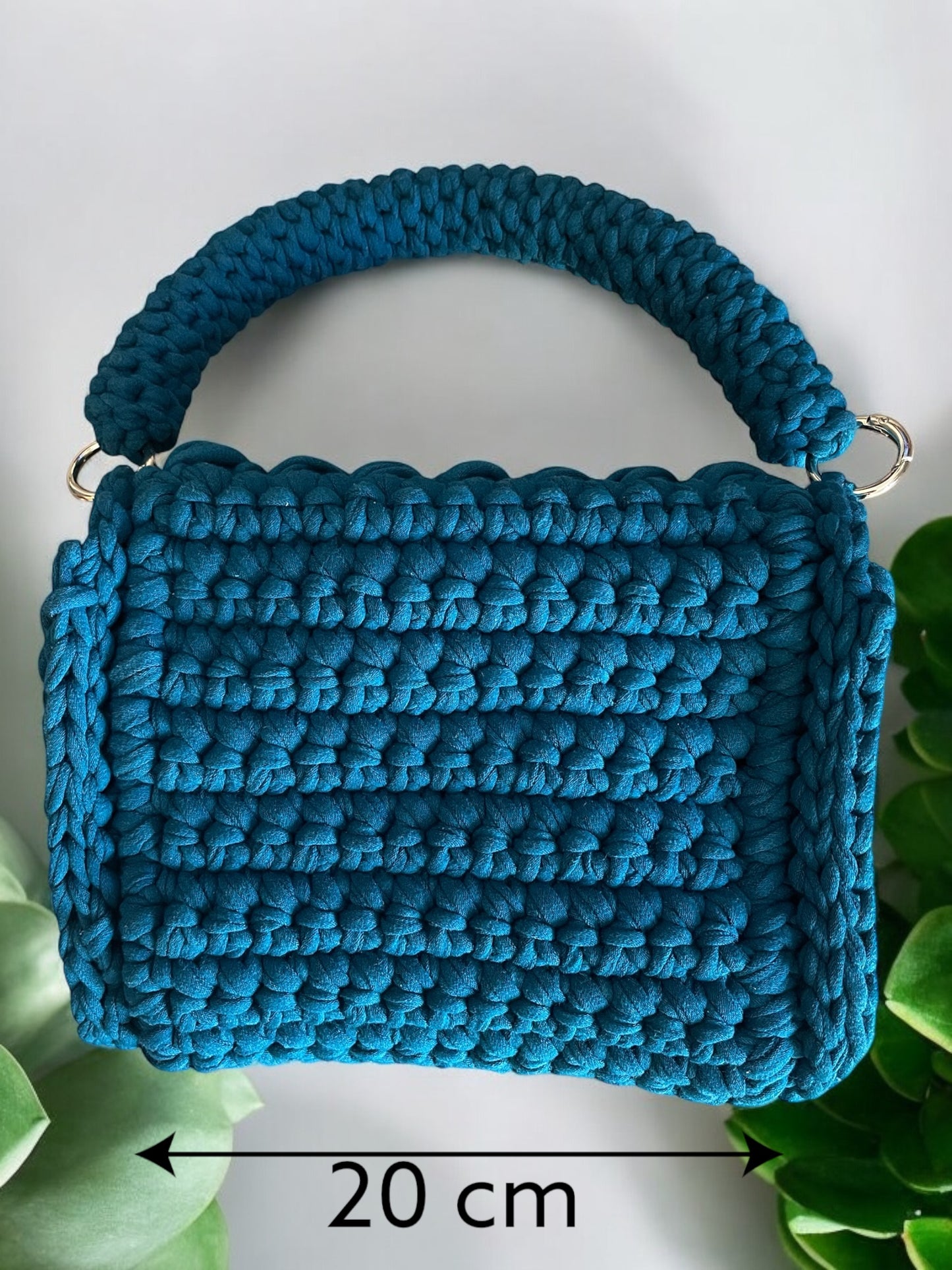 Set di borse all’uncinetto – borsa con chiusura in legno glitterata, clutch bag rossa, marshmallow bag – cotone riciclato