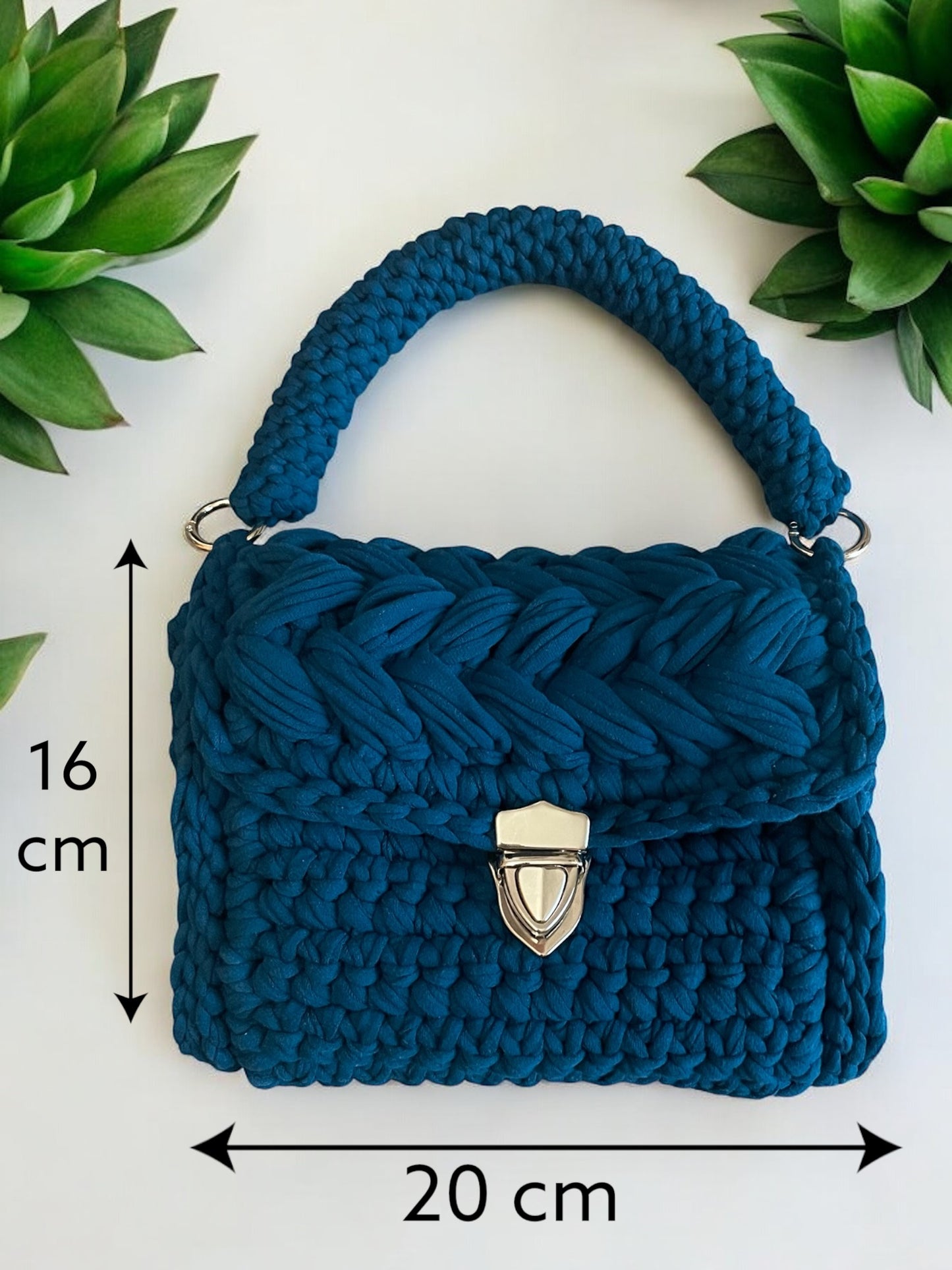 Set di borse all’uncinetto – borsa con chiusura in legno glitterata, clutch bag rossa, marshmallow bag – cotone riciclato