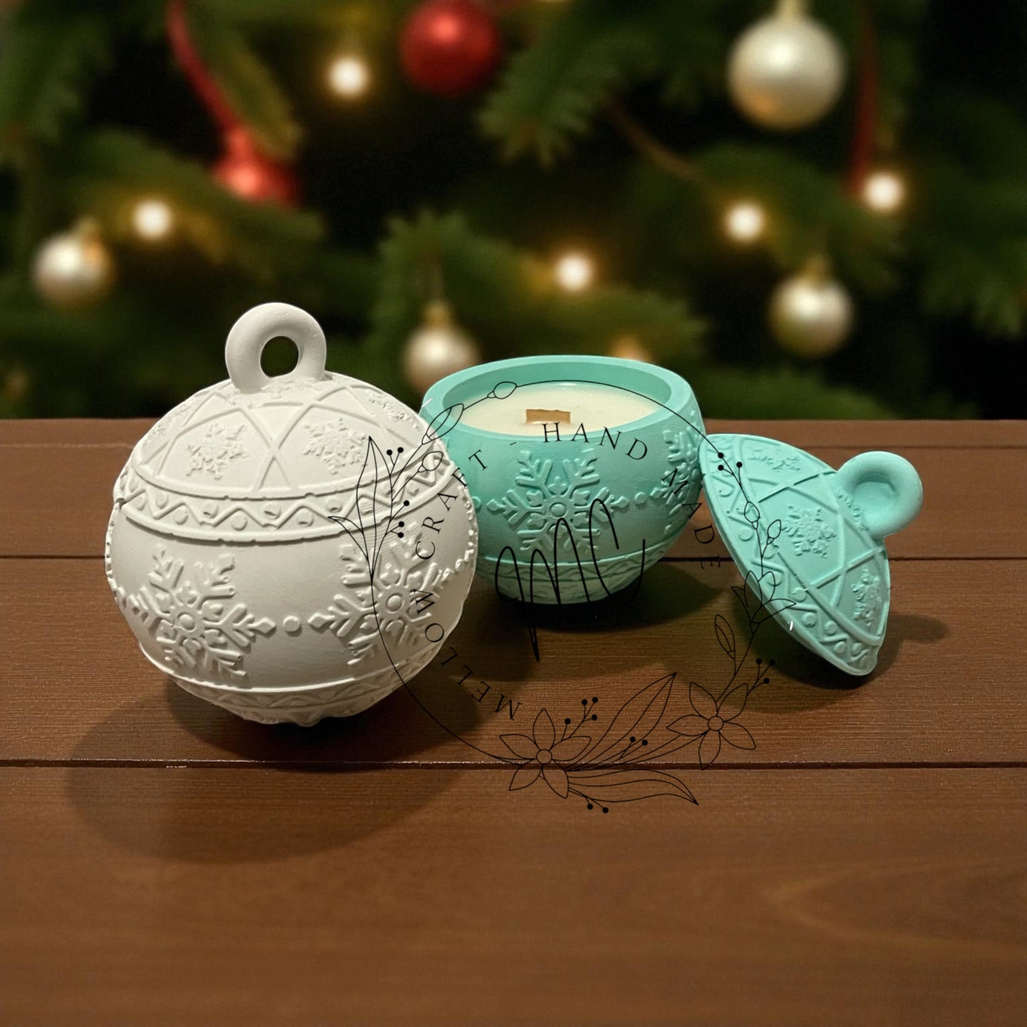 Collezione Natale 2025 – Set Artigianale con Candele, Contenitori in Gesso Naturale e Tart Profumate Personalizzabili.