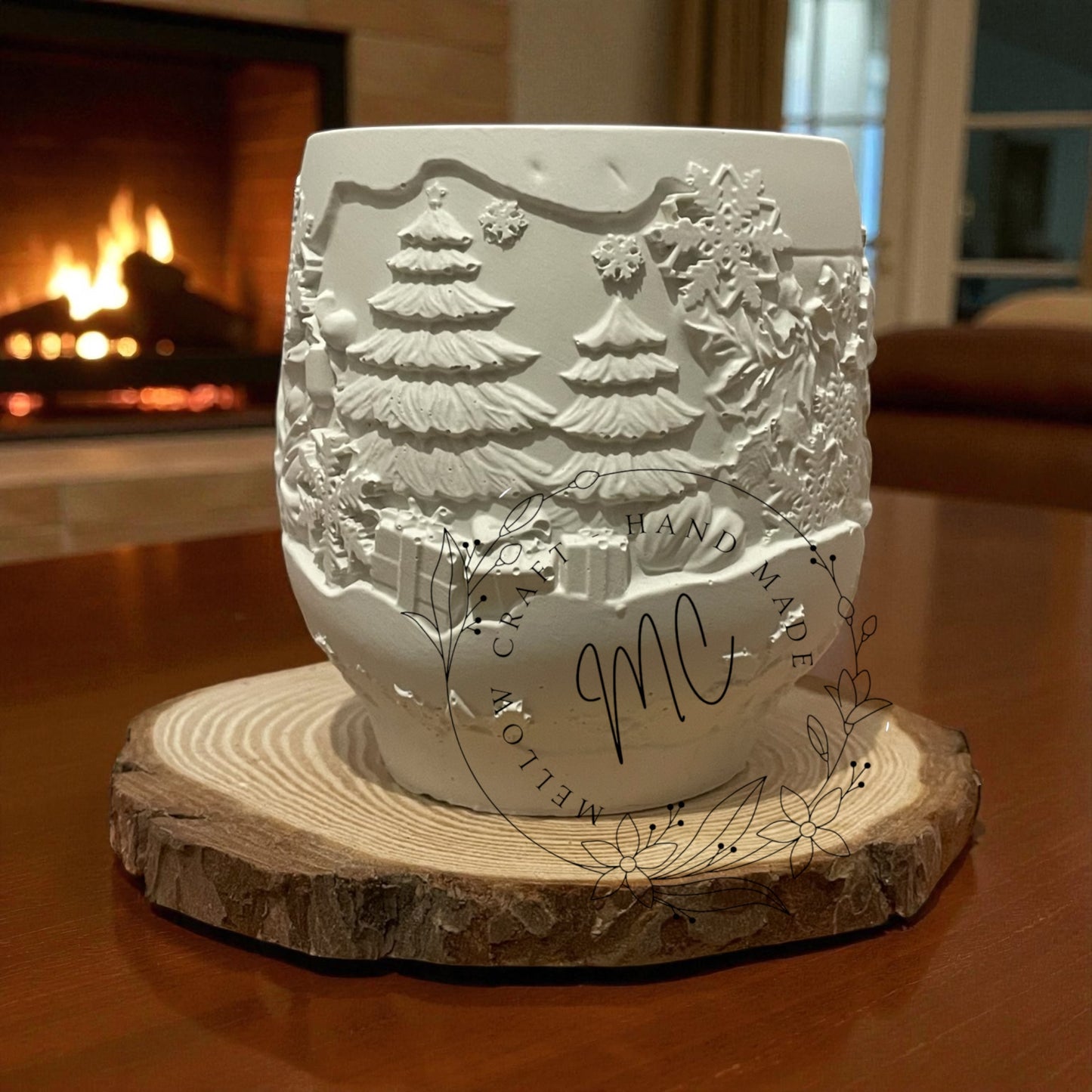 Collezione Natale 2025 – Set Artigianale con Candele, Contenitori in Gesso Naturale e Tart Profumate Personalizzabili.