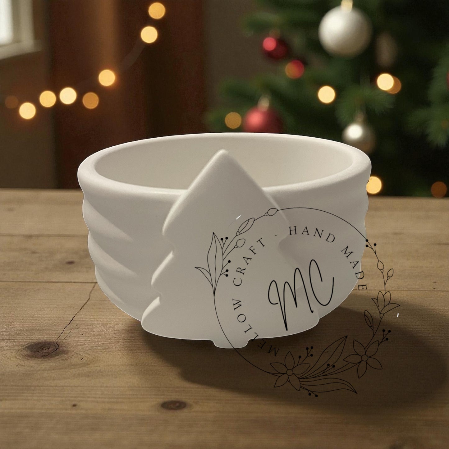 Collezione Natale 2025 – Set Artigianale con Candele, Contenitori in Gesso Naturale e Tart Profumate Personalizzabili.