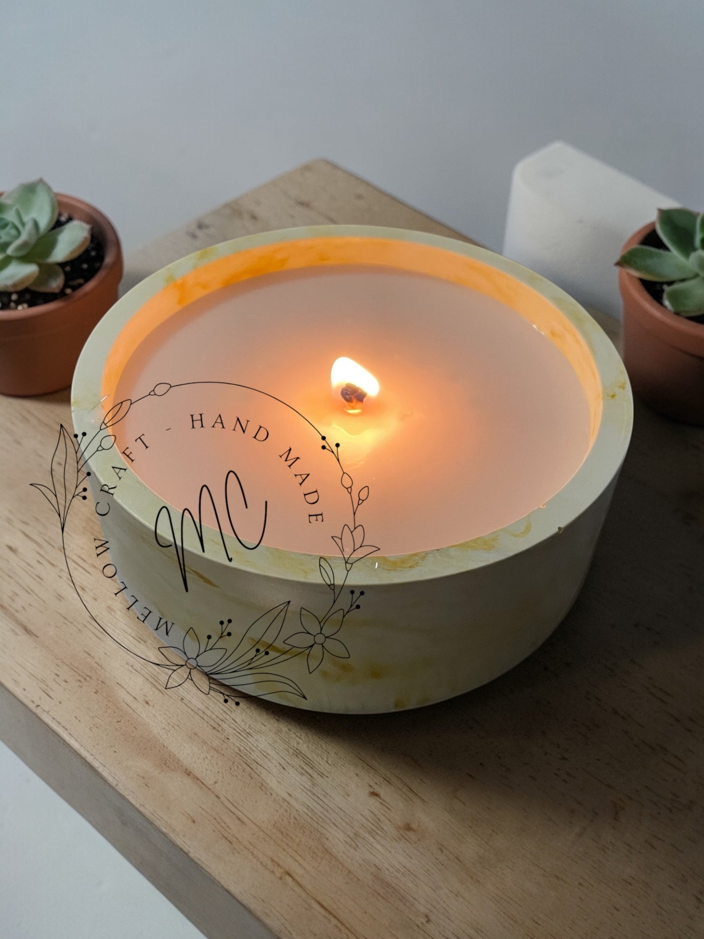 Contenitori per Candele Personalizzabili in Gesso Naturale | Cera Vegetale Cruelty Free