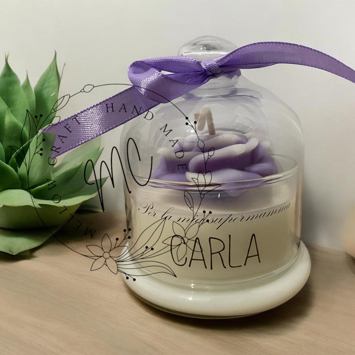 Candele in Cera Vegetale Naturale – Collezione Vetro Personalizzabile