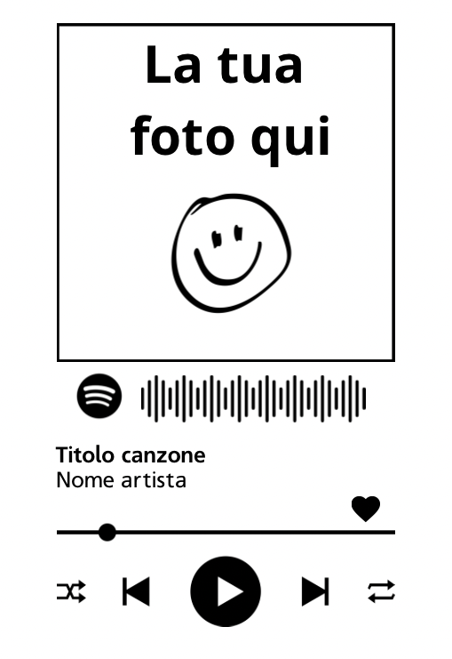 Portachiavi personalizzato in legno con foto e codice Spotify